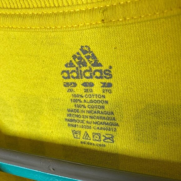 Adidas Michigan Football Yellow Graphic Shirt 2010 2 Sided Sz 2XL Retro READ - Picture 4 of 10